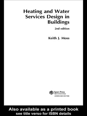 cover image of Heating and Water Services Design in Buildings